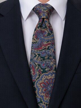Club International by Tip Top Paisley Necktie – Green, Blue & Burgundy